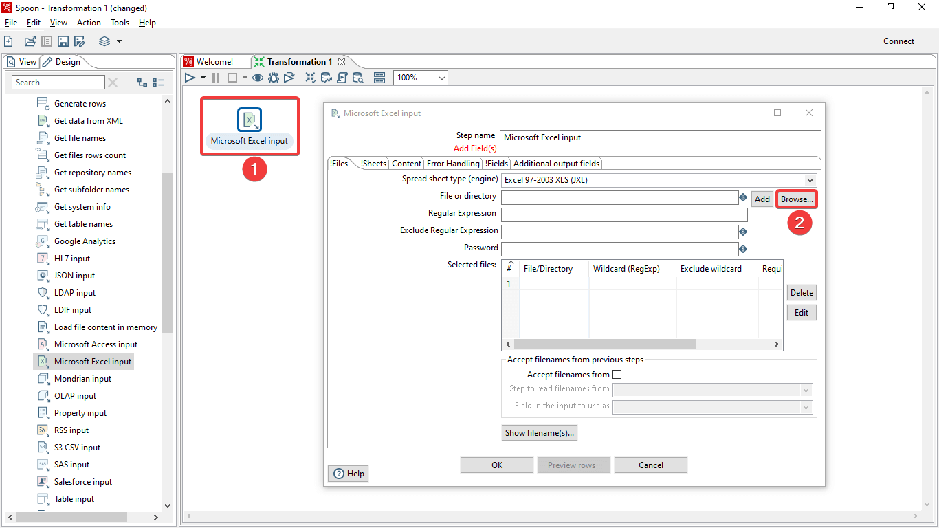 Select Input File - Step 1